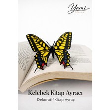 Yami Design Yamidesign  3'lü Kelebek Kitap Ayracı -Dekoratif Kitap Ayraç-Kitap Severlere Hediye