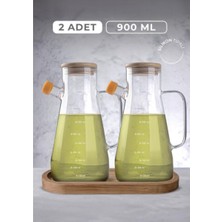 Elizmoda Standlı 2'li Cam Yağdanlık