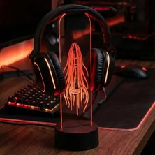Rgb LED Işıklı Fps Oyuncu Kurşun Desenli Masaüstü Kulaklık Standı Tutucu