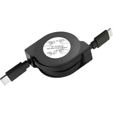 Lunatic 2460 60W Type C To Type C Erkek Hızlı Şarj ve Veri Aktarım Kablosu Makaralı 1 Metre Pd 60W