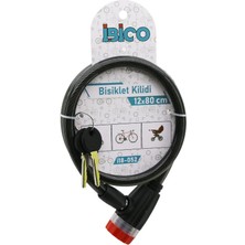 Elizmoda Anahtarlı Çevirmeli Kilit Kapaklı Plastik Kafa Bisiklet Kilit Çelik Tel Siyah Şeffaf Kılıf 12MMX80CM (5067)