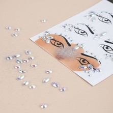 Elizmoda Gümüş Taşlı Makyaj Yüz Süsü
