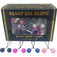 Elizmoda Renkli 100 Parça  Eşarp Başörtü - Şal Klipsi (5067)