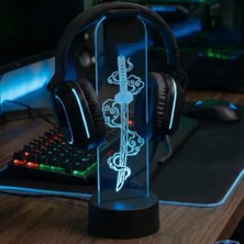 Rgb Gamer Oyuncu Kulaklık Standı Japon Samuray Kılıcı Katana Desenli Kulaklık Tutucu