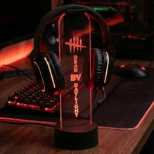 Dead By Daylight Logolu - Rgb Işıklı Pleksi Kulaklık Standı - Oyuncu Kulaklık Tutucu Askı - Gaming Oda Aksesuarı