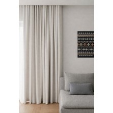 Ran Perde Keten Karartma Blackout Perde - Çift Kanat - Koyu Krem -HYU10