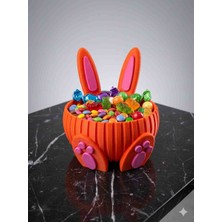 DenizCanlilari Tavşan Figürlü Dekoratif Şekerlik ve Çikolata Sunumluğu -