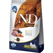 N&D Brown Mini Irk Kuzu Havuç Sipirulina 5 kg Kahverengi Yetişkin Mini Irk Köpek MAMASI5KG