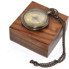 Epilons Ahşap Kutulu Pirinç Köstekli Saat Model 11