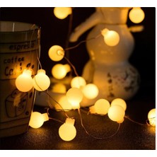 Elizmoda Beyaz Top LED Gün Işığı Pilli 2 Kademeli