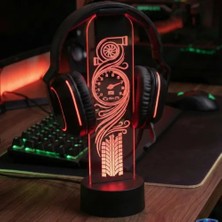 Rgb Gamer Oyuncu Kulaklık Standı Araba Turbo Hız Göstergesi Desenli Kulaklık Tutucu