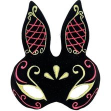 Epilons Siyah Kırmızı Gold Tavşan Maskesi