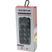 Elizmoda Termal Akım - Kısa Devre Korumalı 8li Priz 2+2 Usb-Type-C - 2 Metre Anahtarlı Uzatma Kablo 16A - 4000W (5067)