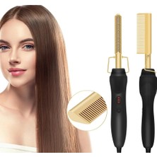 Elizmoda 2 In 1 Elektrikli Isıtma Tarak Saç Düzleştirici Bigudi Islak Kuru Saç  Fırçası Saç Şekillendirici Egonex (5067)