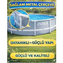 Intex Prizma Prefabrik Aile Havuzu 366X76 cm – Dayanıklı Metal Çerçeve, Geniş Bahçe Havuzu, Kolay Kurulum
