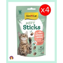 Gimcat Mini Sticks Somonlu & Kinoa Içeren Kedi Ödülü – Düşük Kalorili, Taurinli 50 gr (4 Adet )