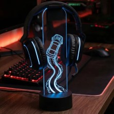 RGB Renk Değiştiren Araba Drift Temalı Masaüstü Dekoratif Kulaklık Tutucu Stand
