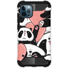 Egstech Apple iPhone 12 / 12 Pro Kılıf Army Tank Full Koruma Antishock - Sevimli Panda