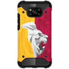 Egstech Xiaomi Poco X3 Nfc - X3 Pro Kılıf Army Tank Full Koruma Antishock - Sarı Kırmızı Şampiyon