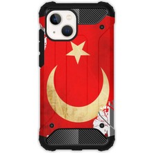 Egstech Apple iPhone 13 Kılıf Army Tank Full Koruma Antishock - Türk Bayrağı