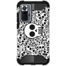 Egstech Xiaomi Redmi Note 10 Pro Kılıf Army Tank Full Koruma Antishock - Skull White