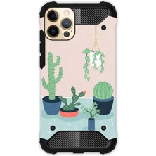 Egstech Apple iPhone 12 Pro Max Kılıf Desenli Antishock Crash Kapak - Cactus Co