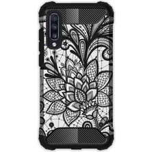 Egstech Samsung Galaxy A70 Kılıf Army Tank Full Koruma Antishock - Mandala Gül