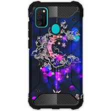Egstech Samsung Galaxy M21 / M30S Kılıf Army Tank Full Koruma Antishock - Ayyıldız Neon Mandala