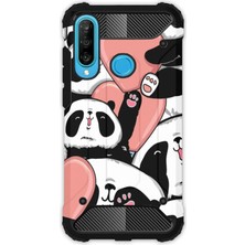 Egstech Huawei P30 Lite Kılıf Army Tank Full Koruma Antishock - Sevimli Panda