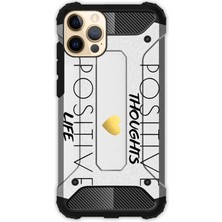 Egstech Apple iPhone 12 Pro Max Kılıf Desenli Antishock Crash Kapak - Positive