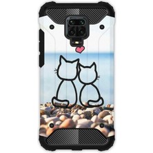 Egstech Xiaomi Redmi Note 9 Pro - 9s Kılıf Army Tank Full Koruma Antishock - Kedilerin Aşkı