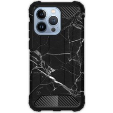 Egstech Apple iPhone 13 Pro Kılıf Army Tank Full Koruma Antishock - Mermer Siyah