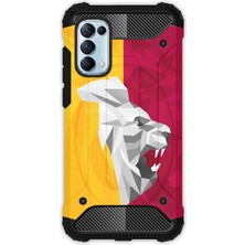 Egstech Oppo Reno 5 Pro Kılıf Army Tank Full Koruma Antishock - Sarı Kırmızı Şampiyon