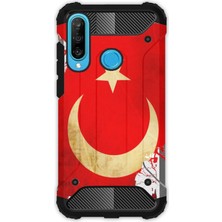 Egstech Huawei P30 Lite Kılıf Army Tank Full Koruma Antishock - Türk Bayrağı