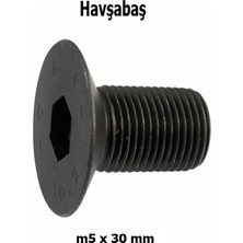 Venoa M5X30 mm Havşabaş Imbus Civata 10.9 Kalite Siyah DIN7991– 30 Adet