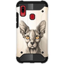 Egstech Samsung Galaxy A20 - A30 Kılıf Army Tank Full Koruma Antishock - Sfenks Kedi