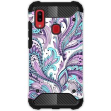 Egstech Samsung Galaxy A20 - A30 Kılıf Army Tank Full Koruma Antishock - Mavi Mandala