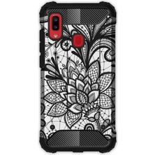 Egstech Samsung Galaxy A20 - A30 Kılıf Army Tank Full Koruma Antishock - Mandala Gül