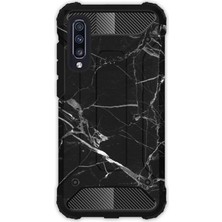 Egstech Samsung Galaxy A70 Kılıf Army Tank Full Koruma Antishock - Mermer Siyah