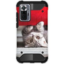 Egstech Xiaomi Redmi Note 10 Pro Kılıf Army Tank Full Koruma Antishock - Saklambaç Kedi