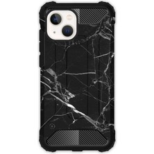 Egstech Apple iPhone 13 Kılıf Army Tank Full Koruma Antishock - Mermer Siyah