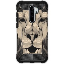 Egstech Xiaomi Redmi Note 8 Pro Kılıf Army Tank Full Koruma Antishock - Altın Aslan Mandala