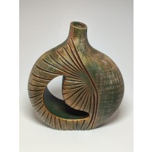3dArt54 Antik Eskitme Görünümlü Modern Vazo - Soyut Tasarım Dekoratif Biblo