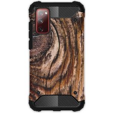Egstech Samsung Galaxy S20 Fe Kılıf Army Tank Full Koruma Antishock - Ağaç Wood