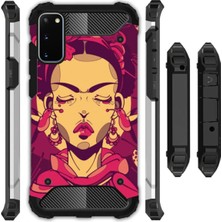 Egstech Samsung Galaxy S20 Fe Kılıf Desenli Antishock Crash Kapak - Frida Mandala