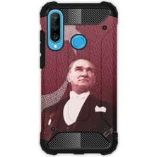 Egstech Huawei P30 Lite Kılıf Army Tank Full Koruma Antishock - M.k Atatürk