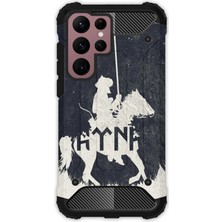 Egstech Samsung Galaxy S22 Ultra Kılıf Army Tank Full Koruma Antishock - Göktürk Boyu