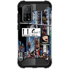 Egstech Xiaomi 10T - 10T Pro Kılıf Desenli Antishock Crash Kapak - Gece New York