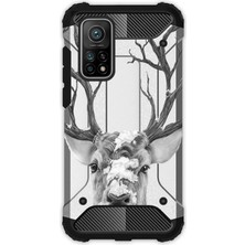 Egstech Xiaomi 10T - 10T Pro Kılıf Desenli Antishock Crash Kapak - Ren Geyiği