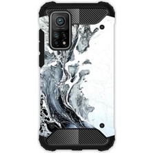 Egstech Xiaomi 10T - 10T Pro Kılıf Desenli Antishock Crash Kapak - Granit Mermer